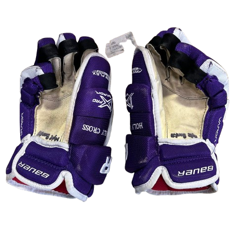 Bauer Vapor 1X Lite Pro - Gant de hockey Pro Stock d'occasion - Intermédiaire (violet/blanc)